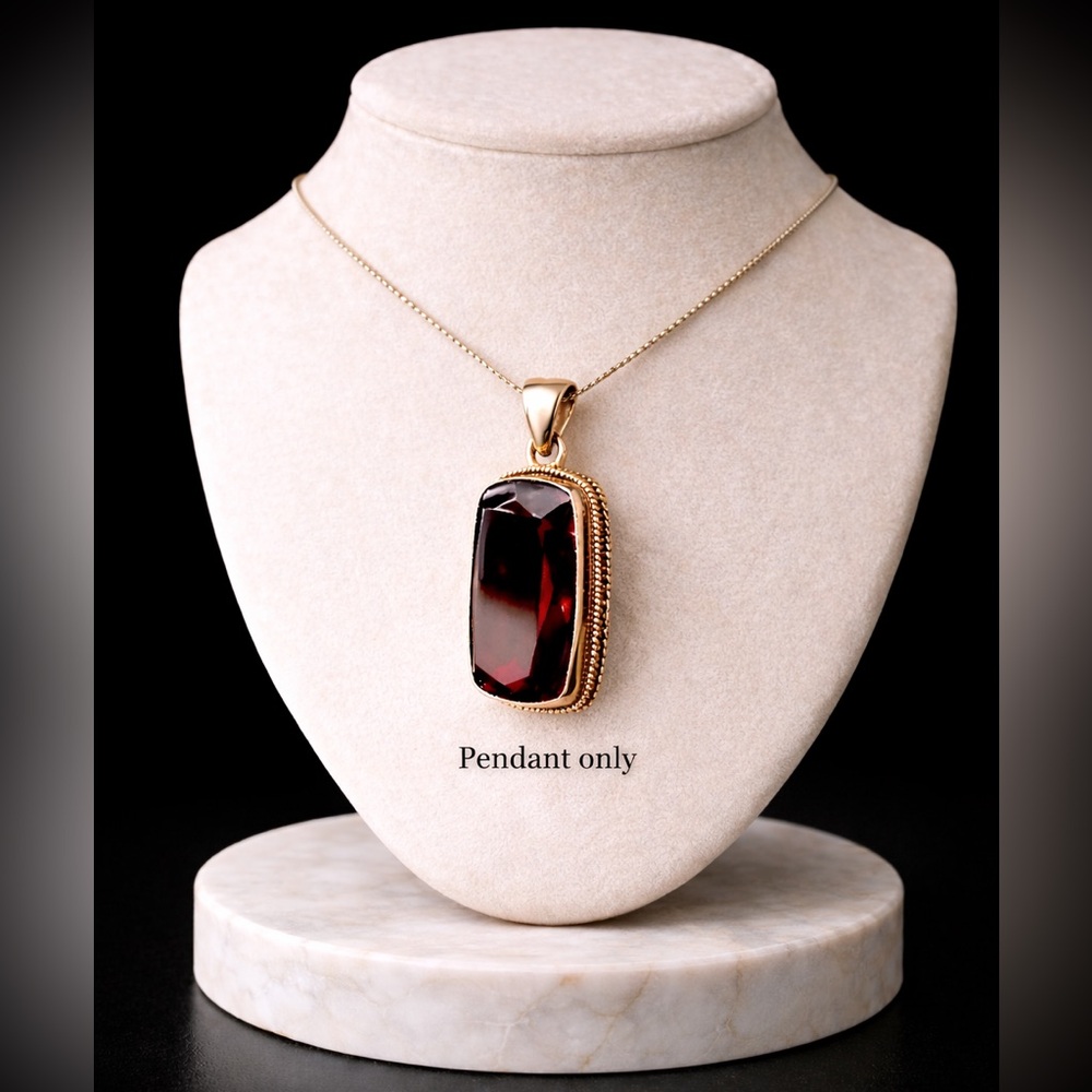 Ruby Red 925 Silver Plated Pendant